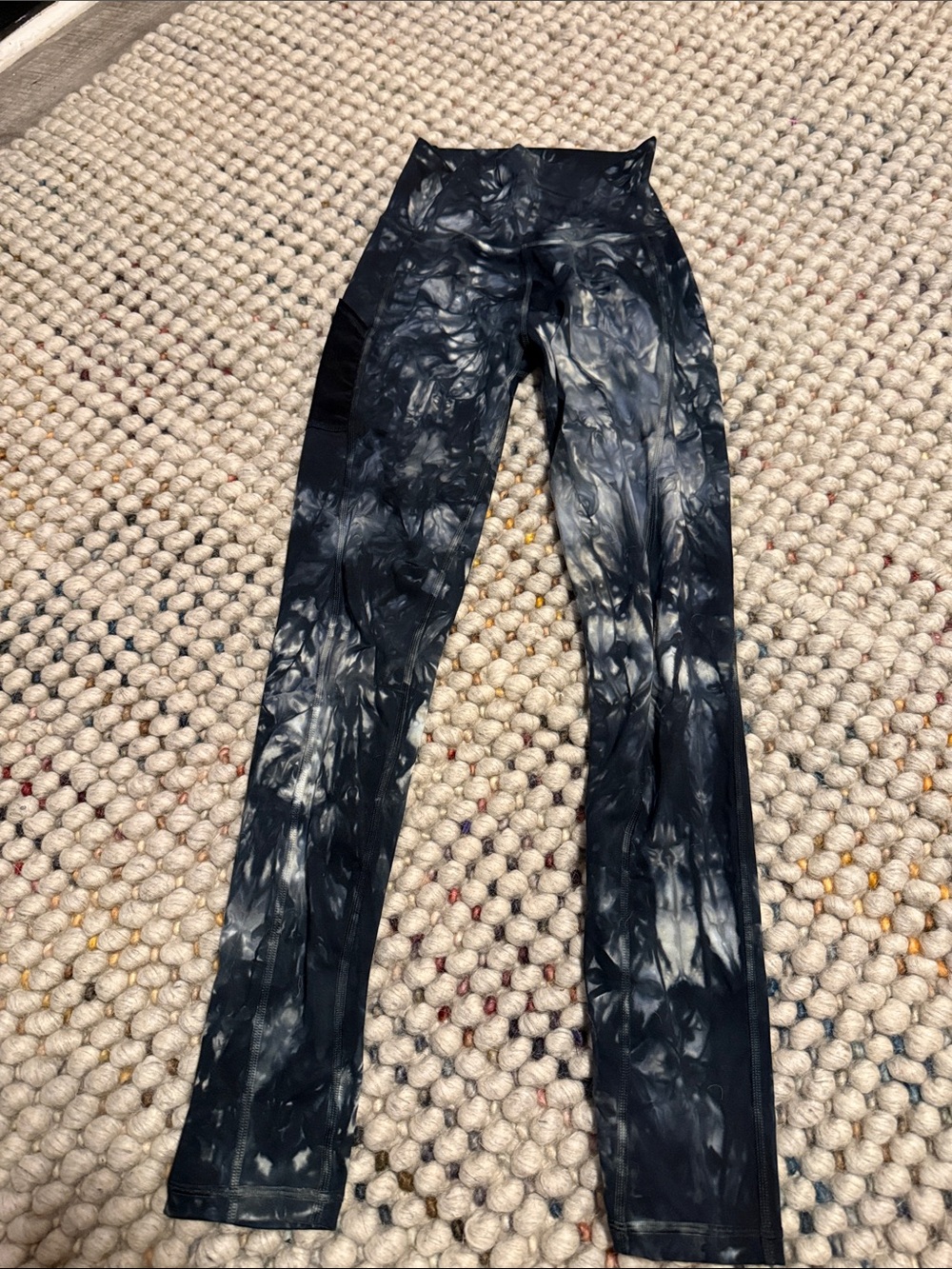 adidas Black & Gray Tie-Dye Performance Leggings - Picture 3 of 3